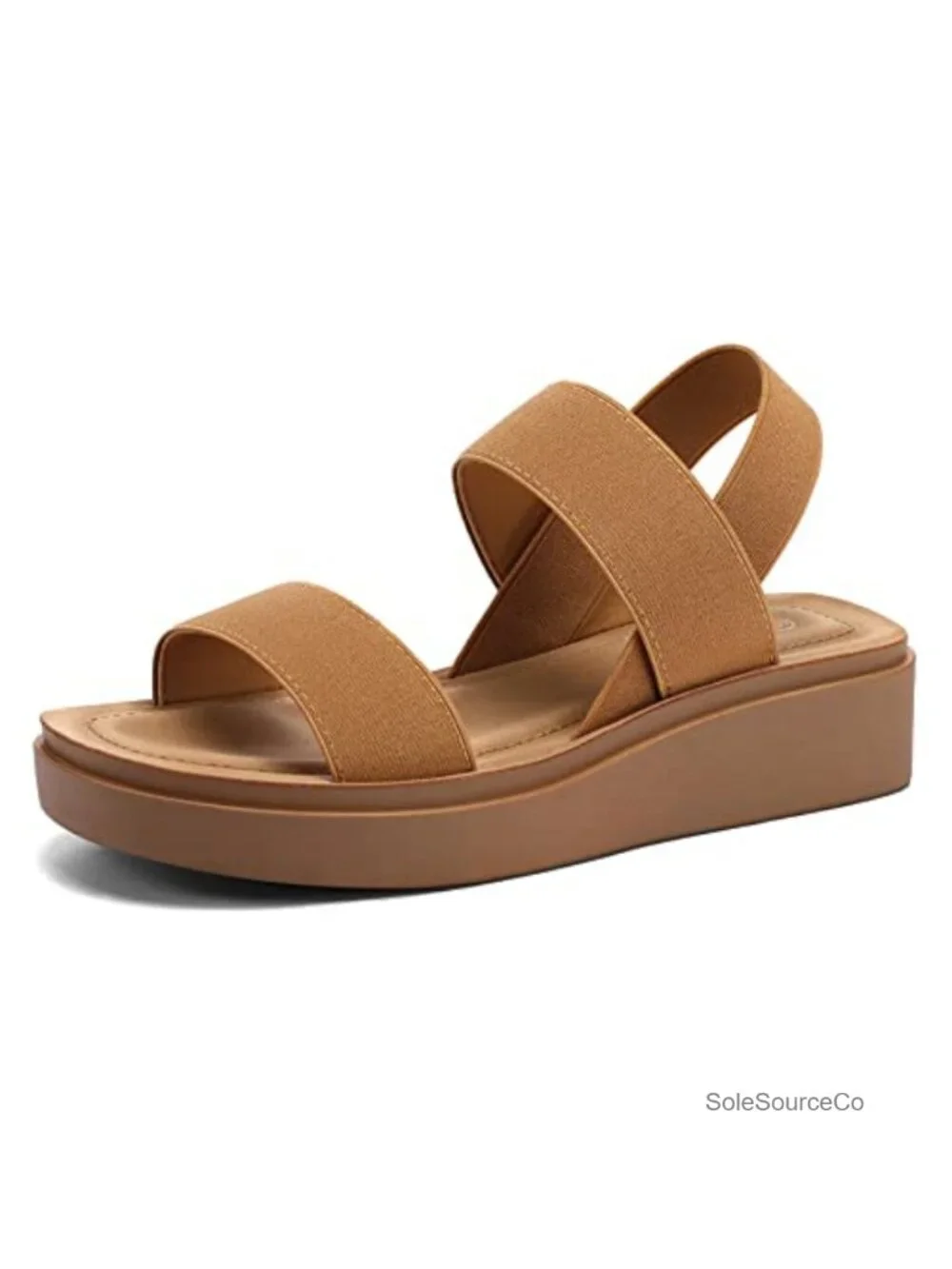 Women's Platform Wedge Sandals Elastic Slingback Low Heel Slip On